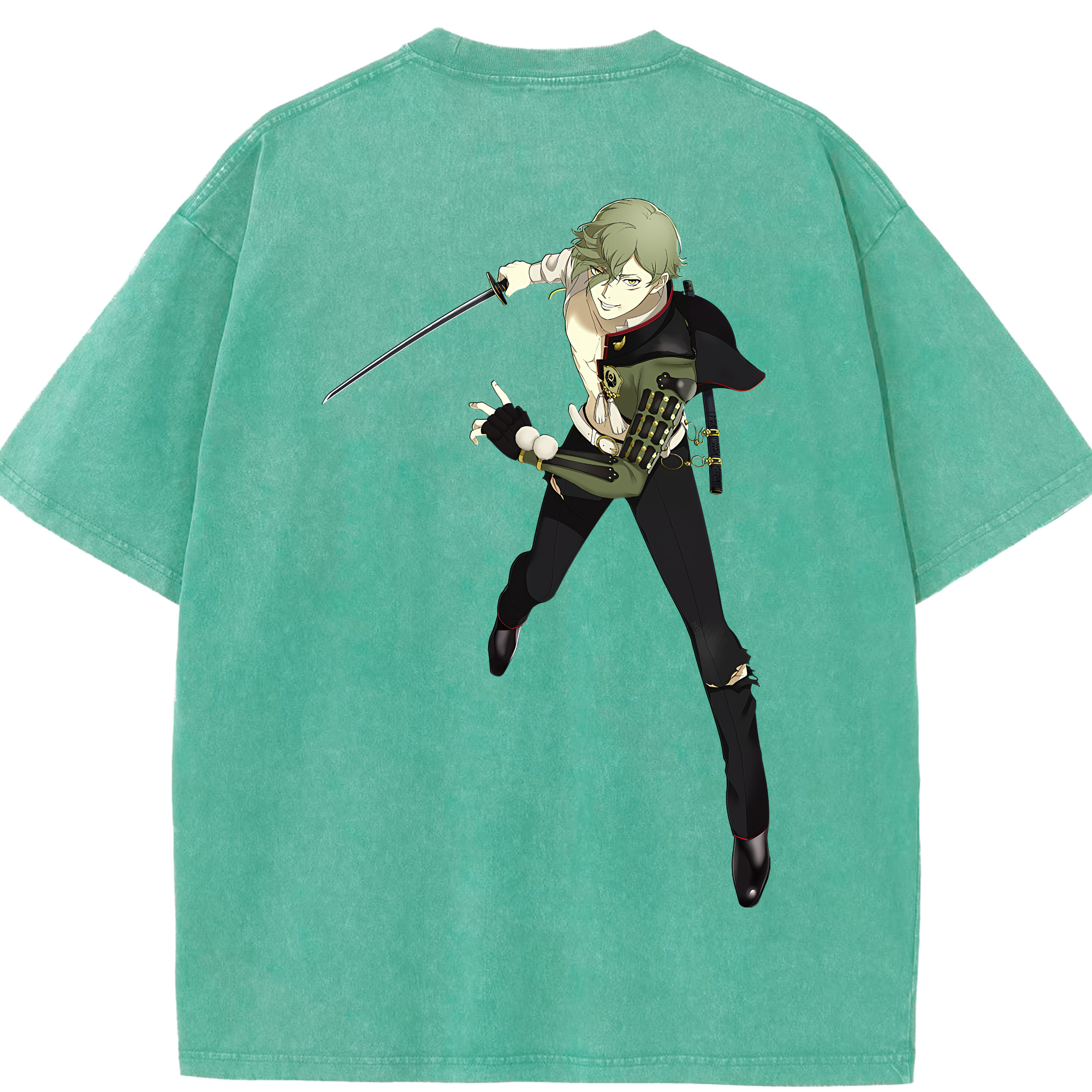 （画像用） 刀剣乱舞 Touken Ranbu 綿100% ヴィンテージ風 半袖Tシャツ（背面プリント）